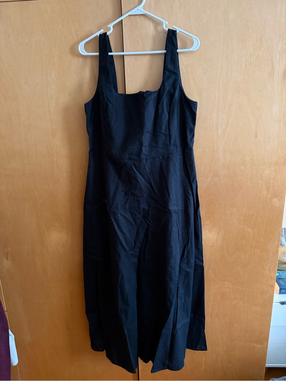GAP Black Square-Neck Sleeveless Midi Dress